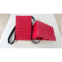 Pair Wheel Chock blocks in Solid Red Polyurethane